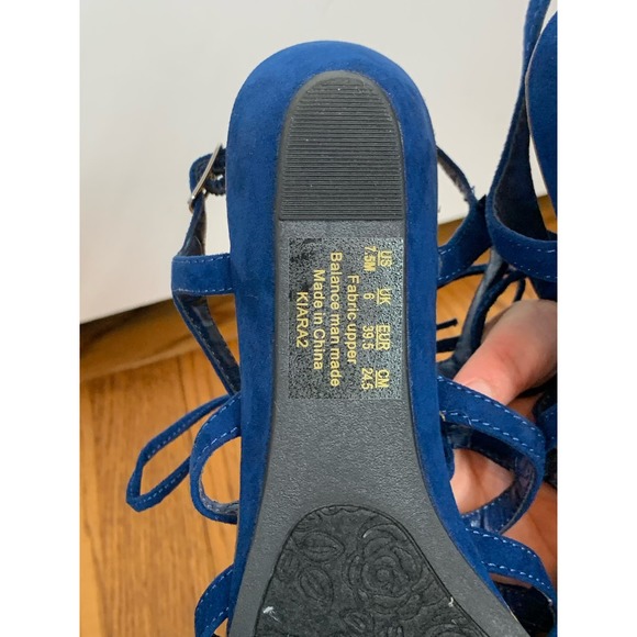 Carlos Santana Kiara Wedge Sandals in Blue, Size 7.5, Like New - Picture 6 of 7
